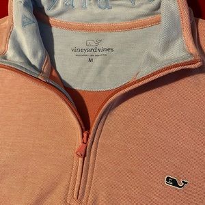 Vineyard Vines Quarter Zip Pink Long Sleeve Pullover